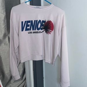 Baby Pink Venice Crop Crewneck